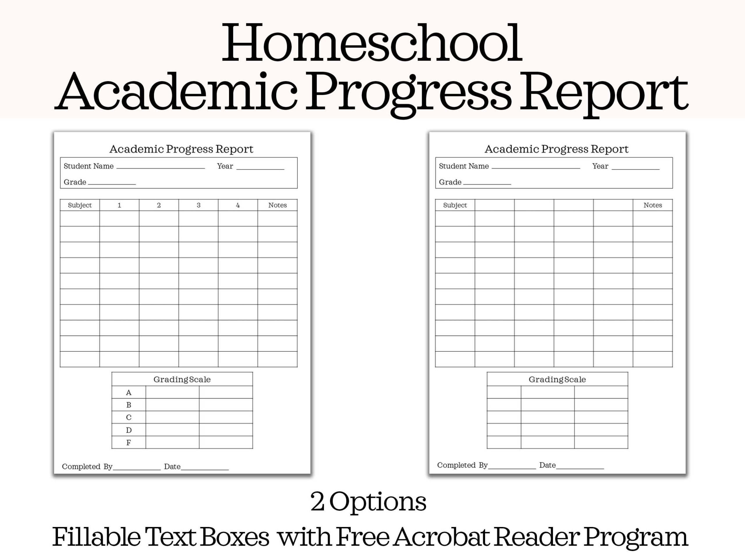 7th grade homeschooling progress and report card printables