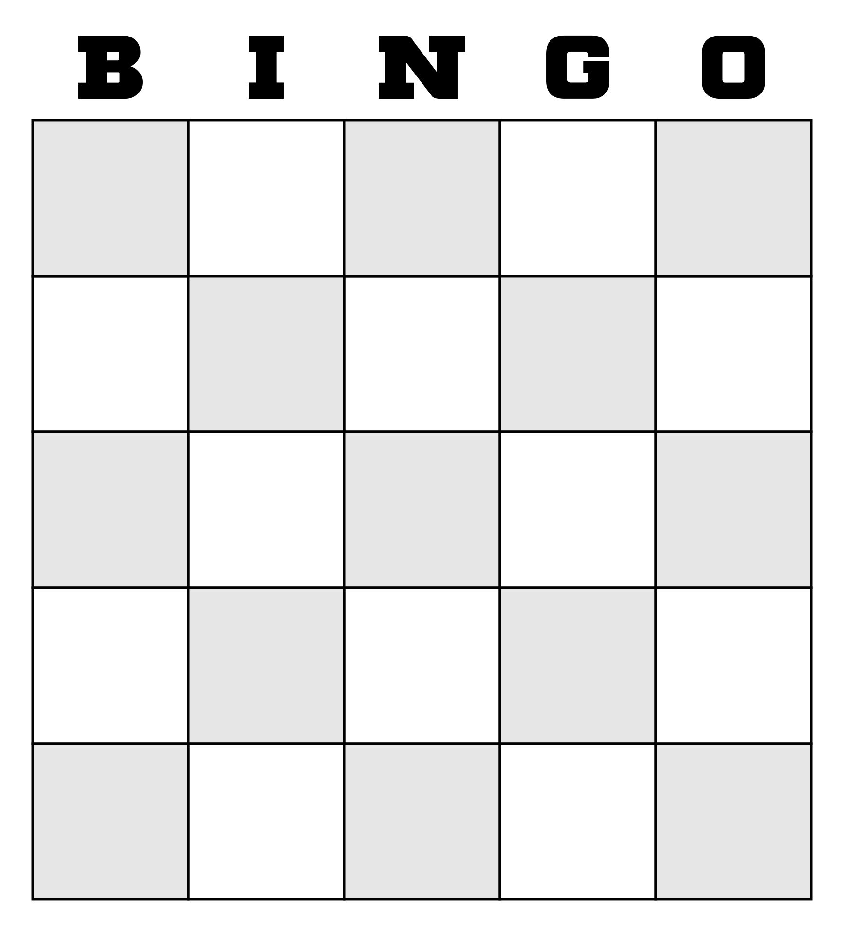 5x5 blank bingo card free printable