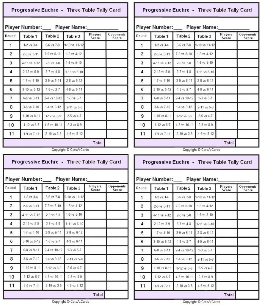Free Printable Euchre Tally Cards Printable Templates