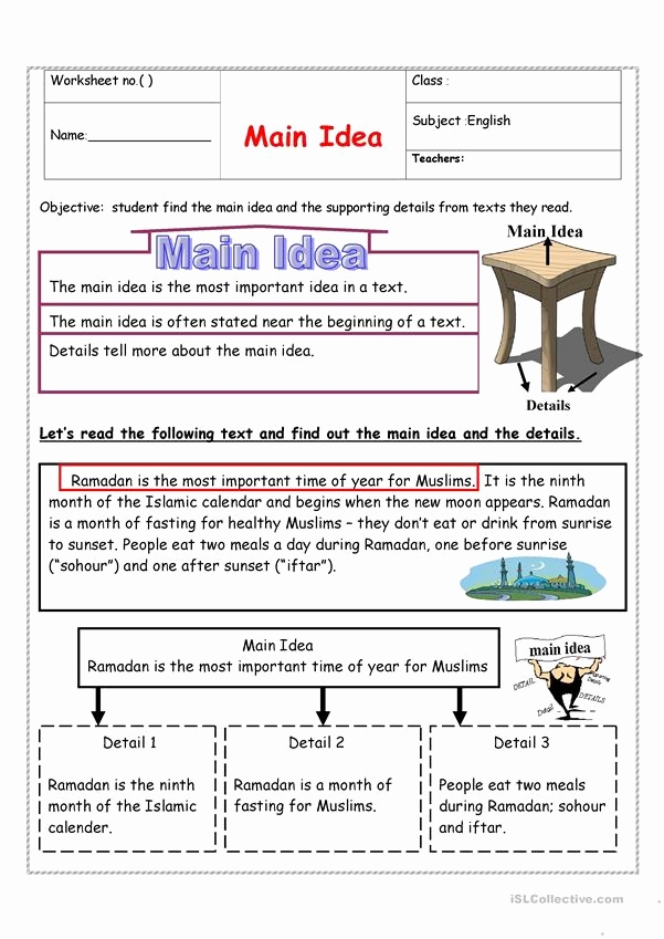 Free Printable Main Idea Worksheets Beautiful Identifying Main Idea 