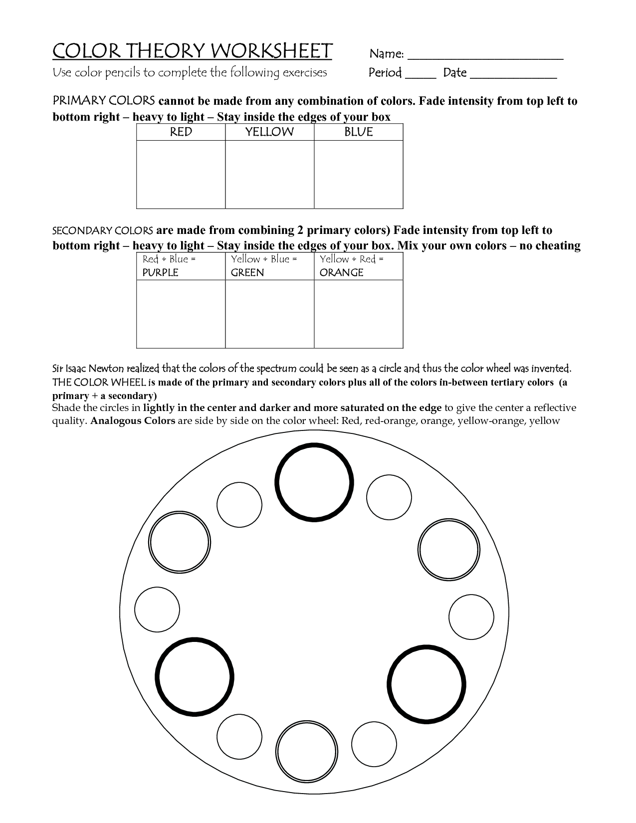 10 Best Images Of Color Scheme Worksheet Color Theory Art Worksheets 