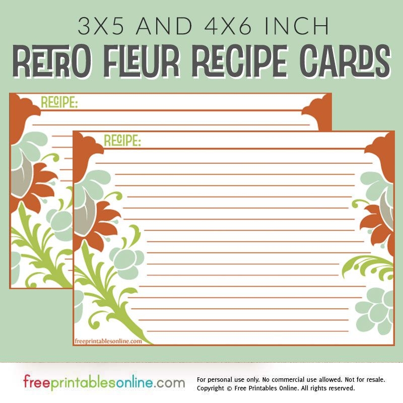 27 sets of free printable recipe cards