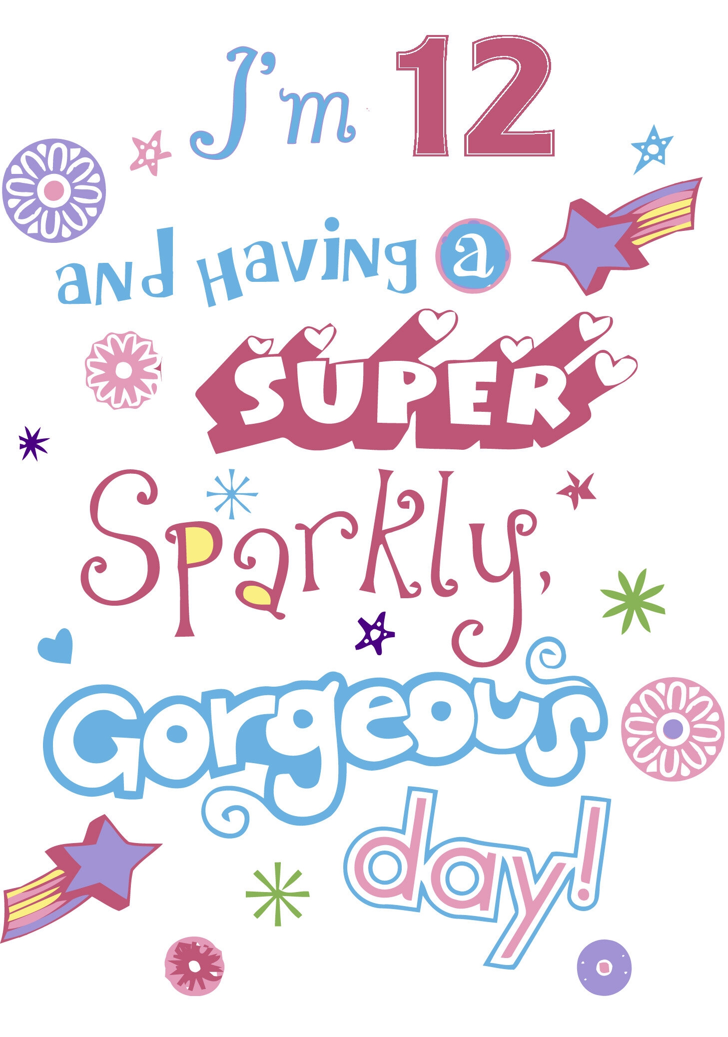 10 Gorgeous Printable Birthday Cards For 12 Year Olds free 