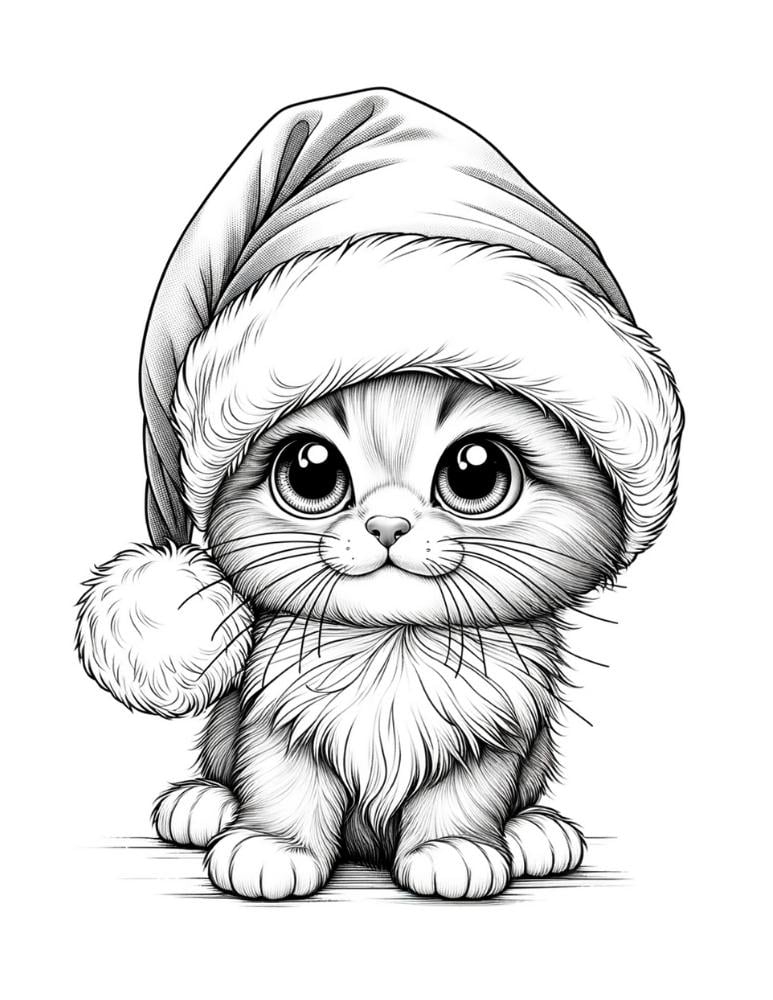 10 Lovely Christmas Cat Coloring Pages Bratz Coloring