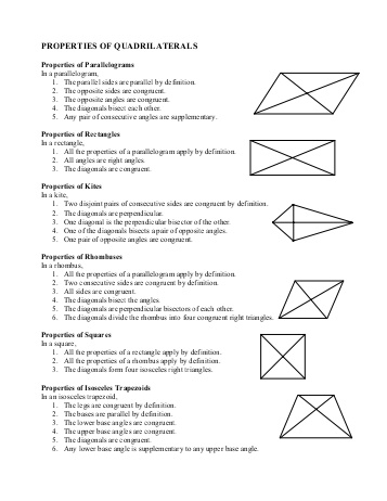 10 Properties Of Quadrilaterals Worksheet Worksheeto