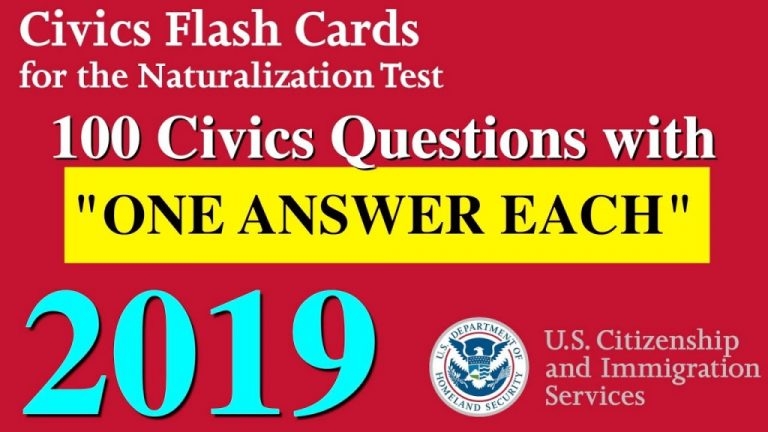 100 Civics Questions With One Answer Each For U s Citizenship Us