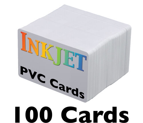 100 Inkjet PVC Cards For Epson Canon Inkjet Printers From 