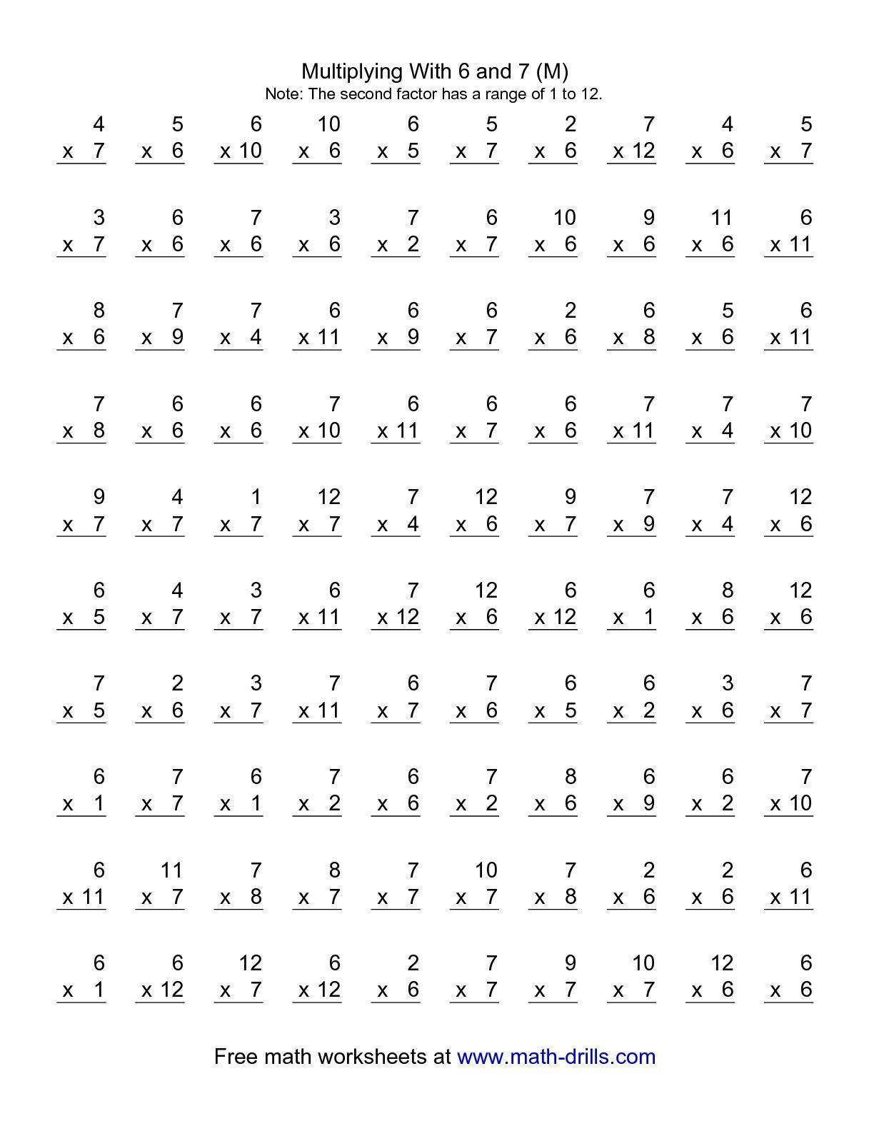 100 Multiplication Facts Worksheet 1 12 Free Printable