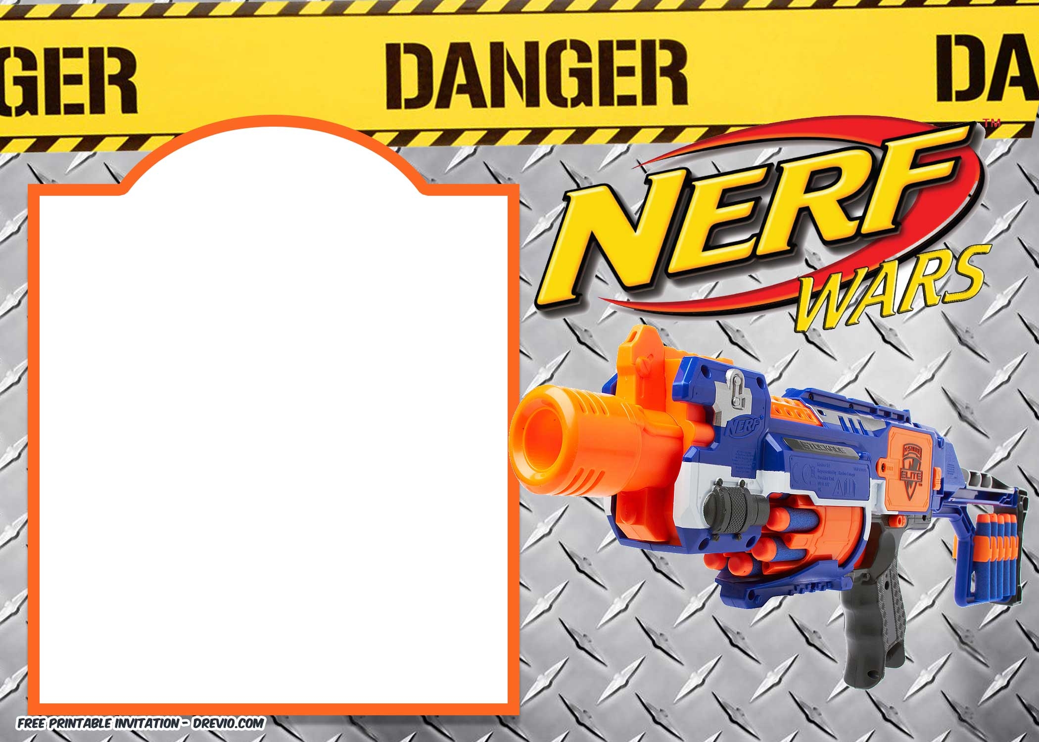 nerf gun party invite template