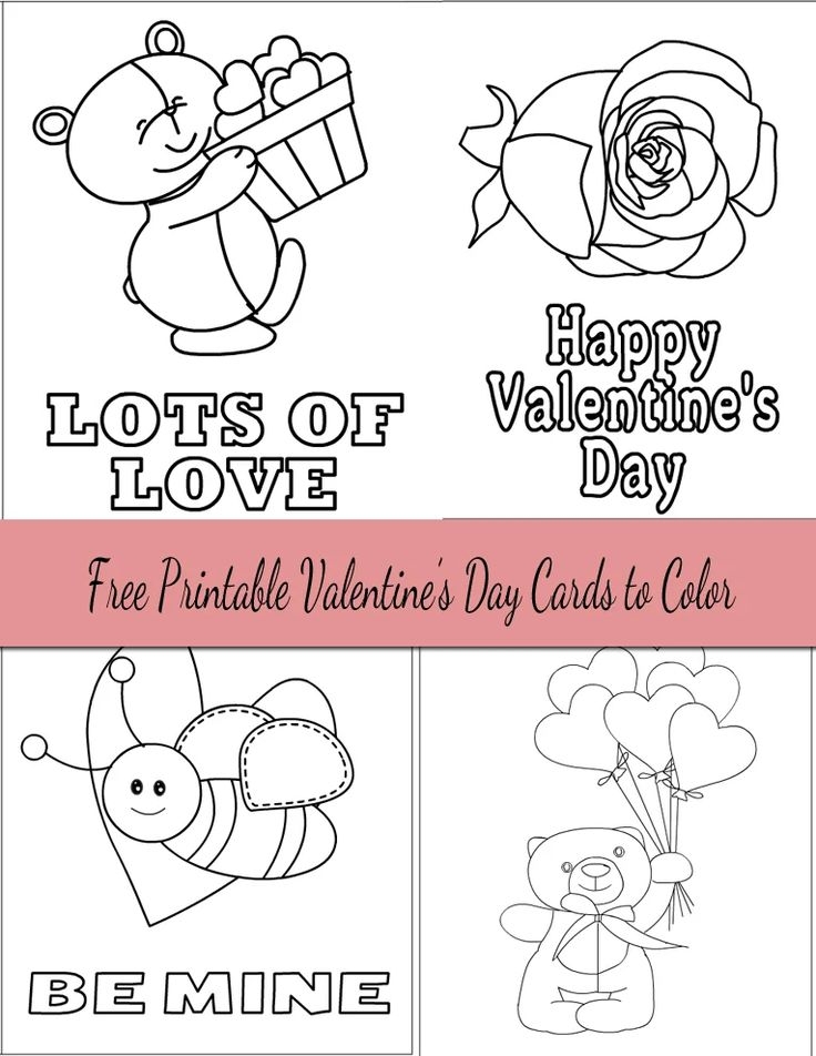12 Free Printable Valentine s Day Cards To Color Printable Valentines 