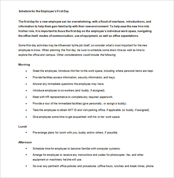 12 Orientation Schedule Templates Samples Docs PDF