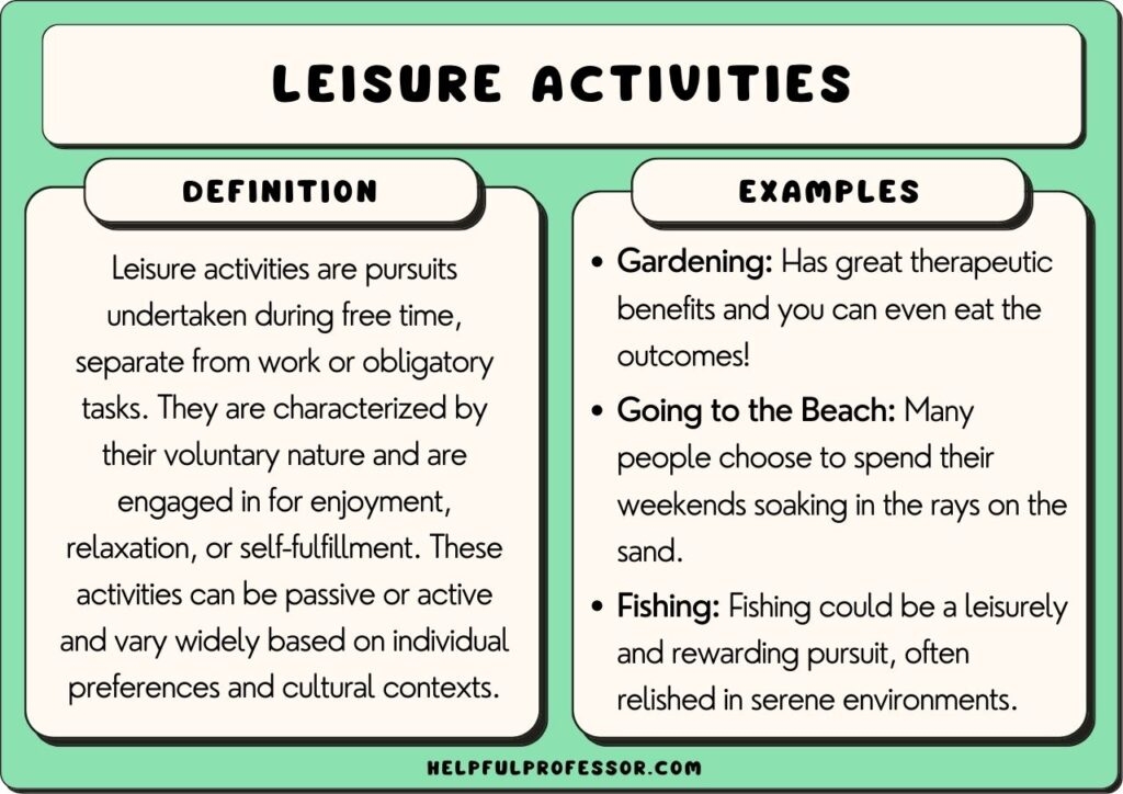 120 Leisure Activities Examples 2025