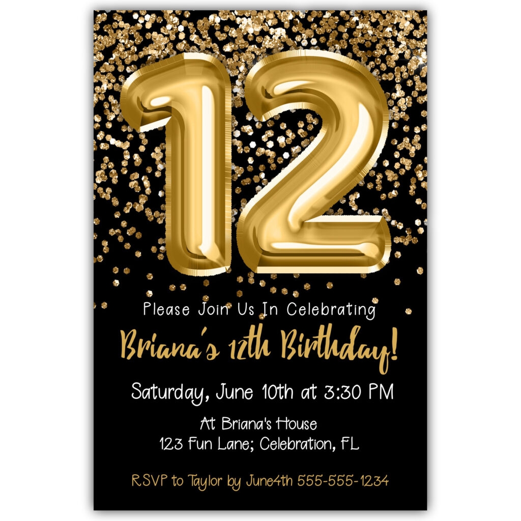 12th birthday printable card