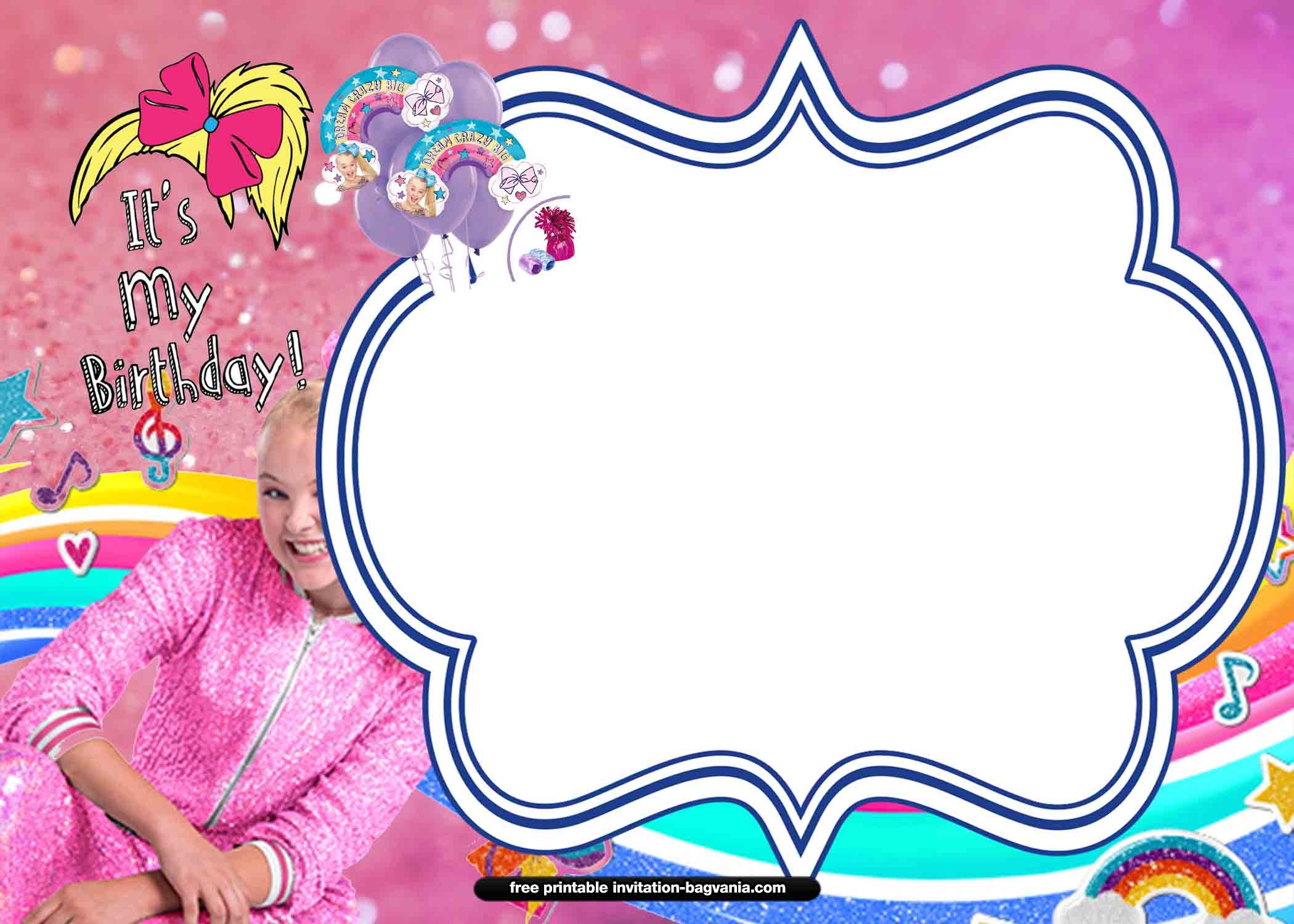 13 FREE Jojo Siwa Invitation Templates Bagvania Worksheets Library