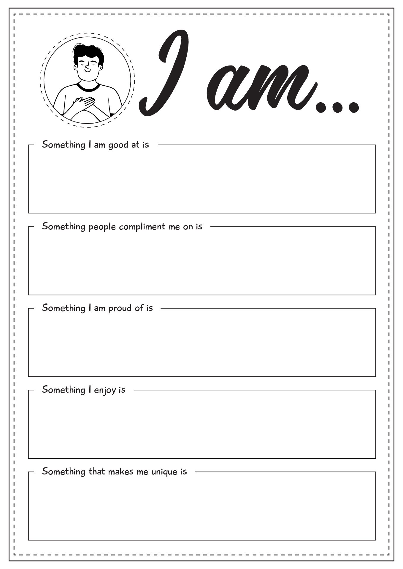 printable self confidence self esteem worksheets for adults