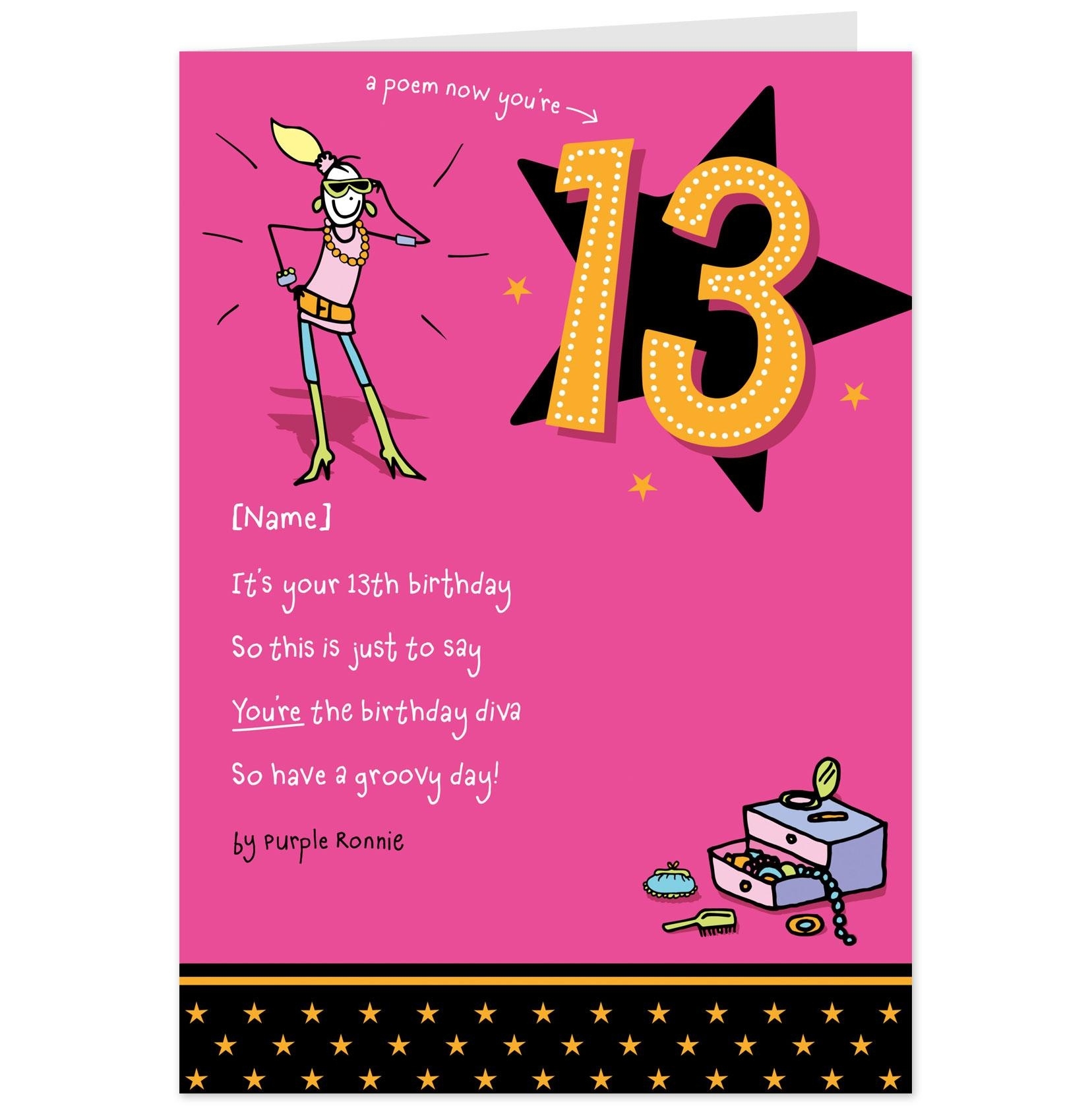 13th Birthday Cards Printable Free Free Printable Vrogue co