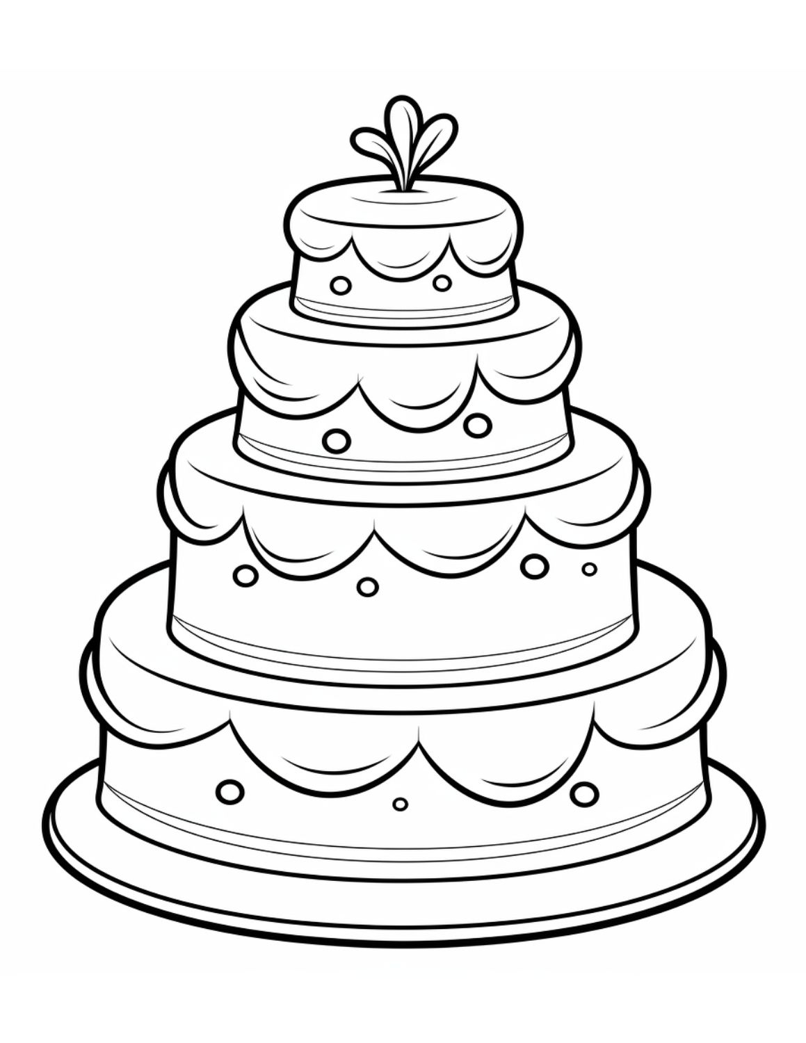 Coloring Page Of A Cake