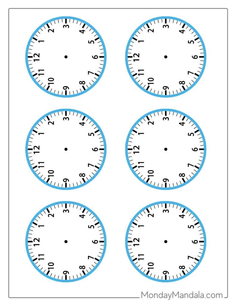 14 Printable Clock Faces Free PDFs To Download Print Worksheets 
