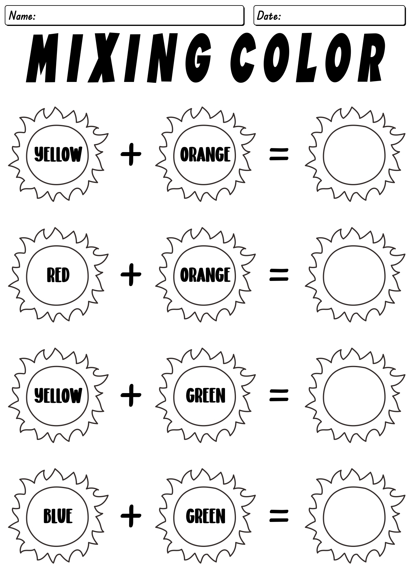 15 Color Mixing Worksheet Printable Free PDF At Worksheeto