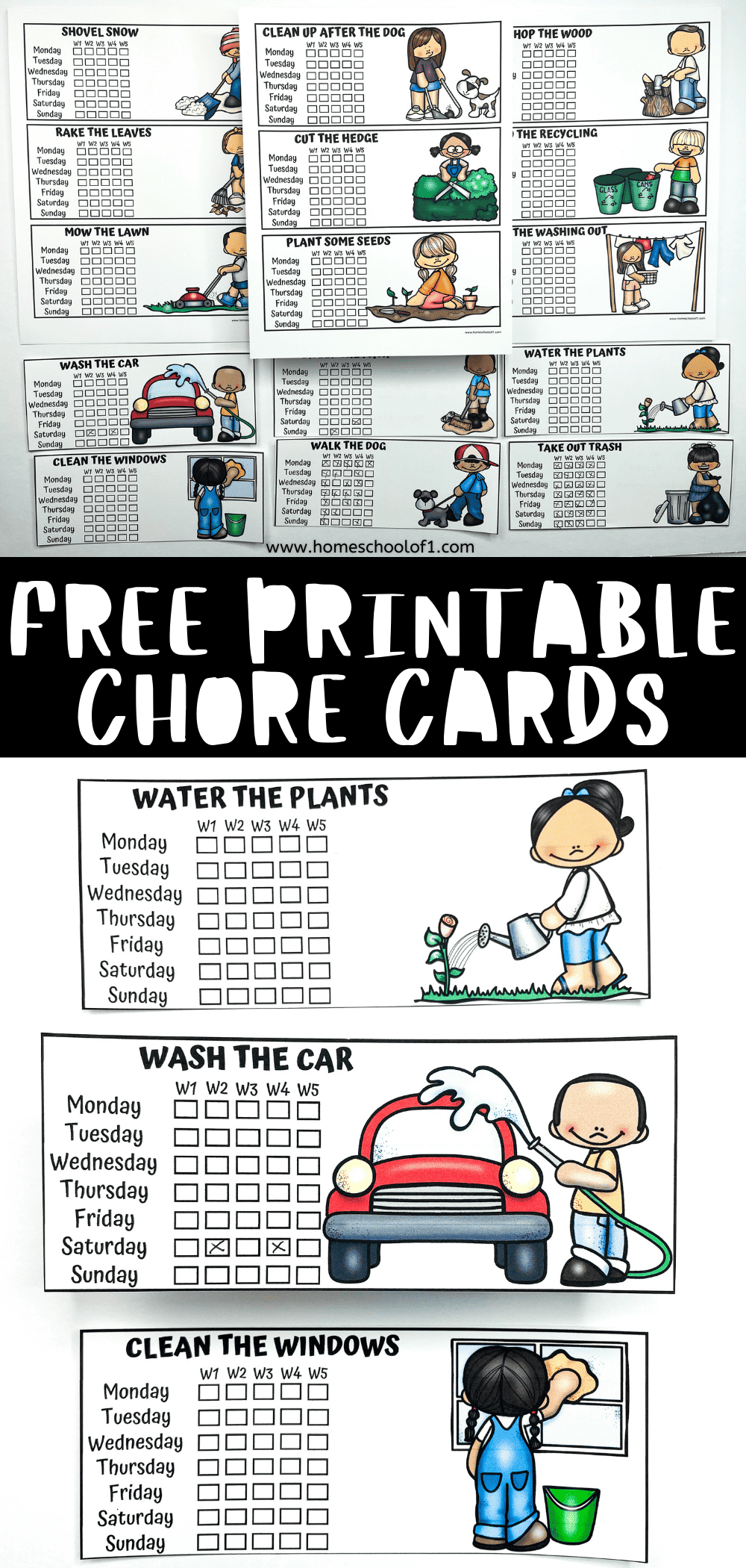 15 Free Printable Chore Cards To Teach Kids Responsibility