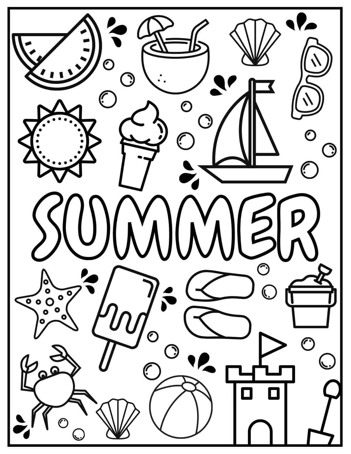 15 Free Summer Coloring Pages For Kids Artofit