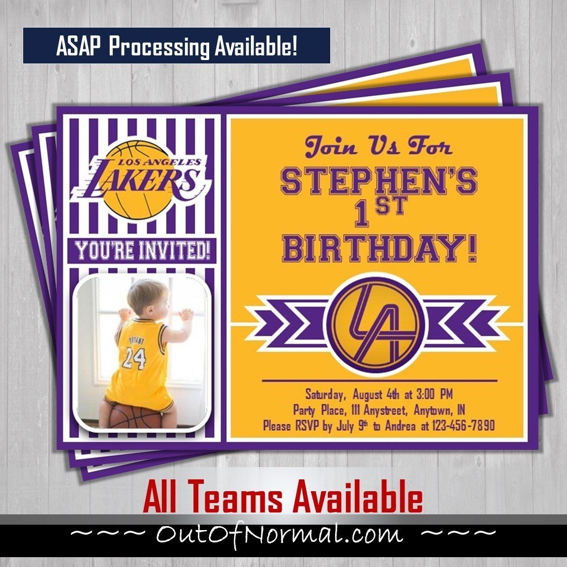 16 Aesthetic Lakers Birthday Invitation Template Design Ideas 