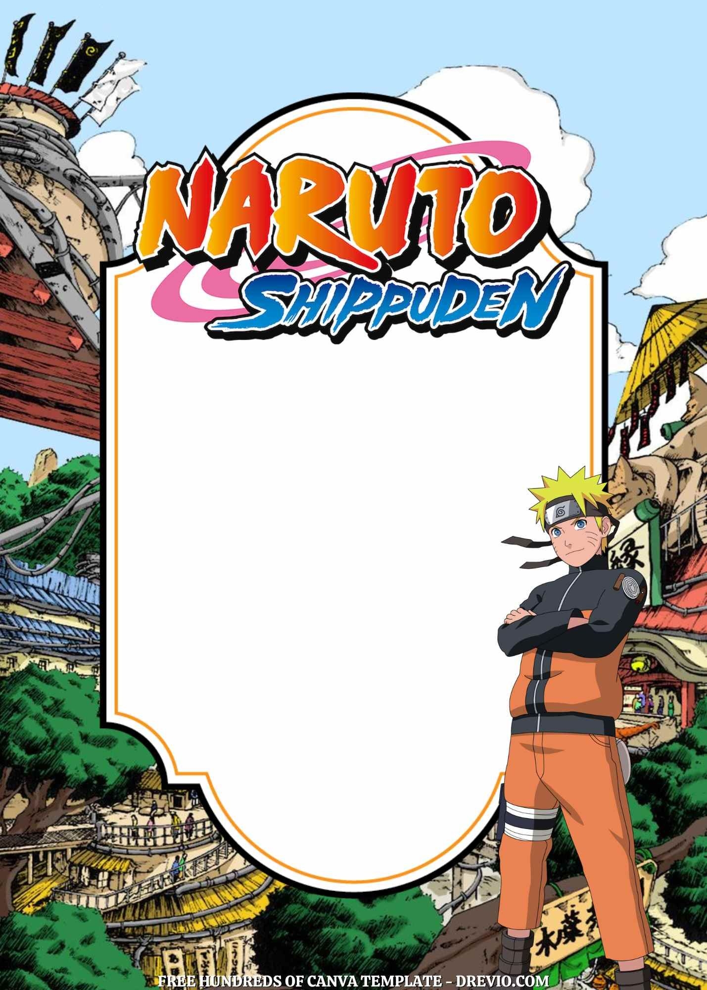 16 Naruto Shipp den Canva Birthday Invitation Templates Birthday
