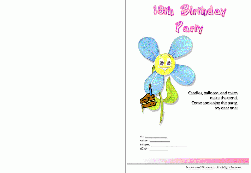 18th Birthday Invitation Cards Printable