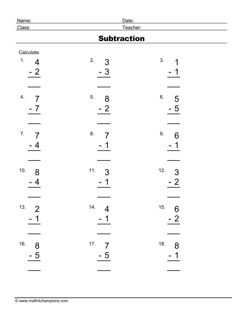 2 digit Minus 1 digit Worksheets K5 Learning Worksheets Library