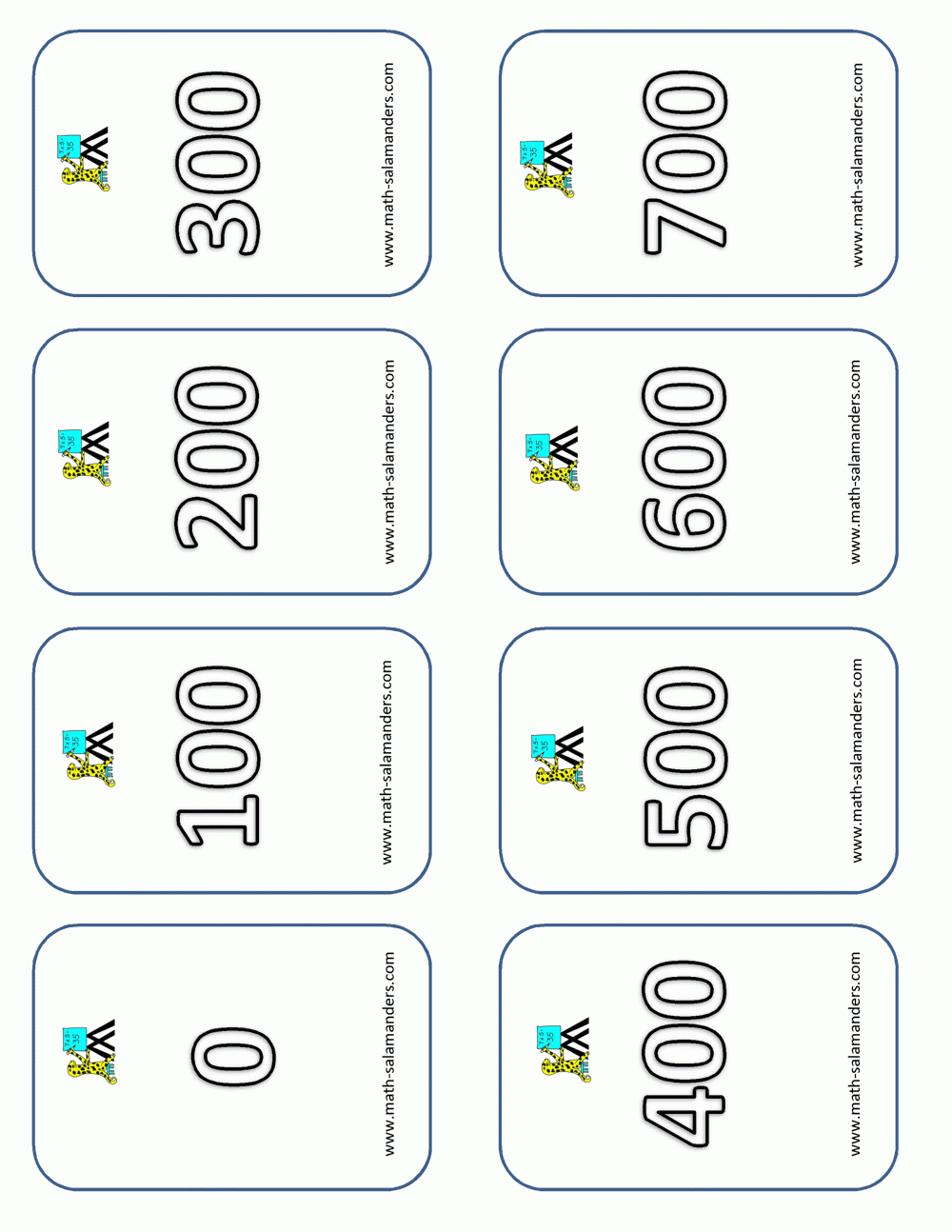 2 Digit Number Cards Printable Printable Cards