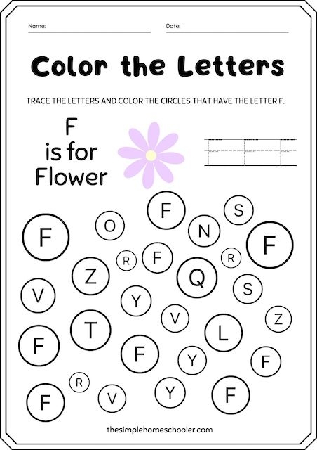 letter f traceable worksheets