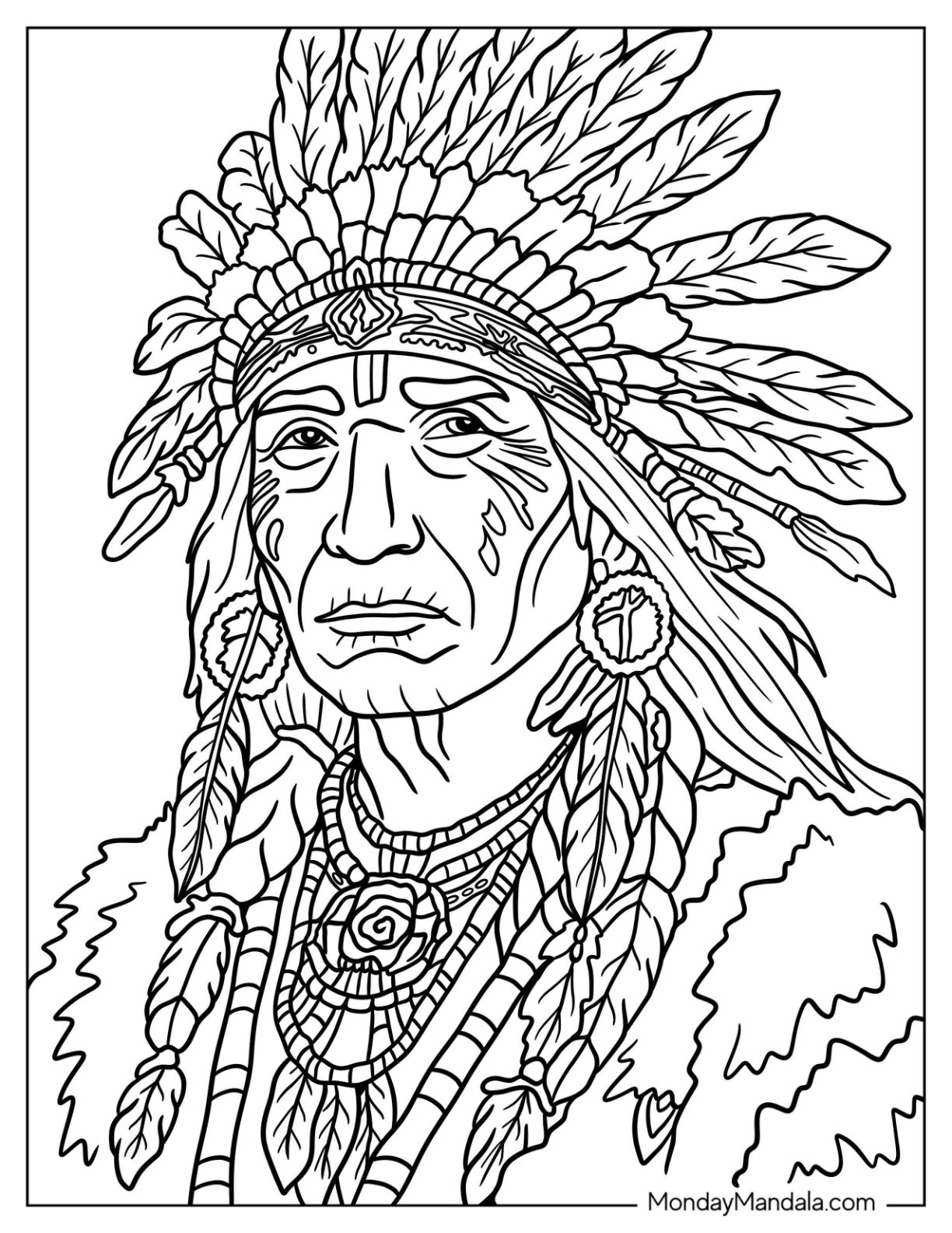 20 Native American Coloring Pages Free PDF Printables 