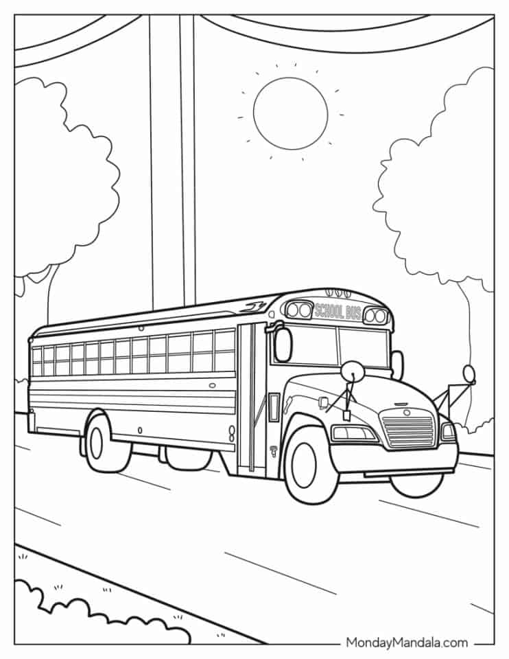 20 School Bus Coloring Pages Free PDF Printables 