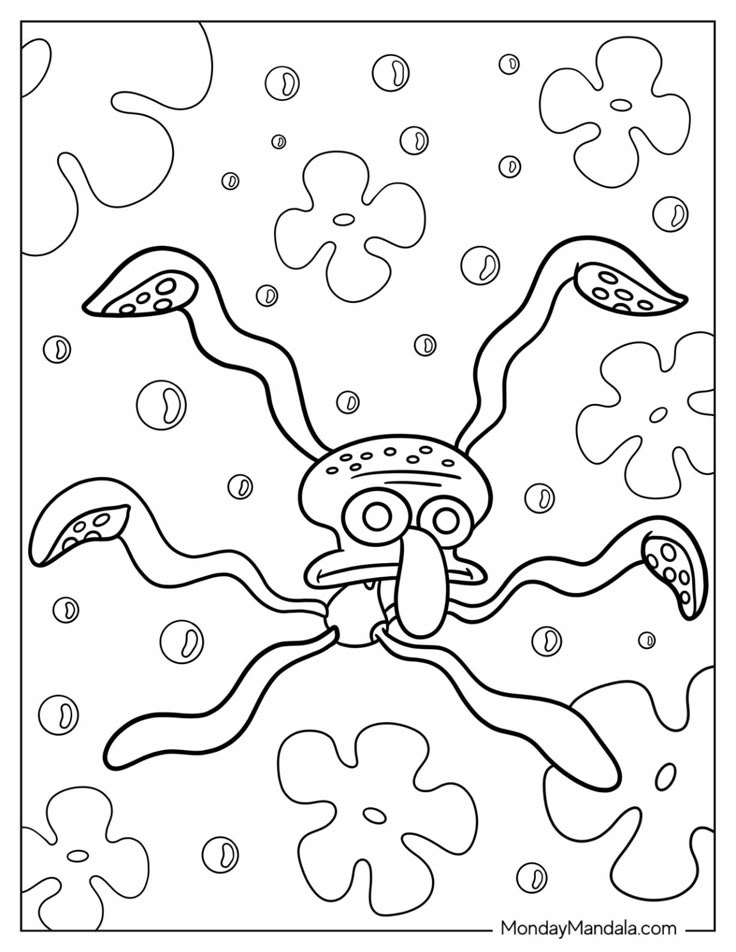 20 Squidward Coloring Pages Free PDF Printables Detailed Coloring