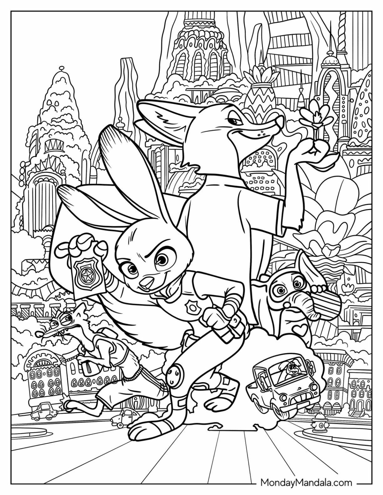 20 Zootopia Coloring Pages Free PDF Printables 