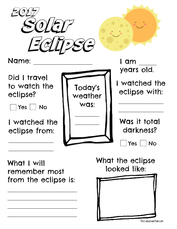 solar eclipse worksheet for kids
