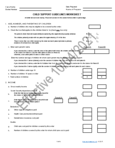 2021 Massachusetts Child Support Guidelines Worksheet Gray Jay