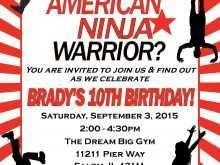 ninja warrior birthday invitation template free