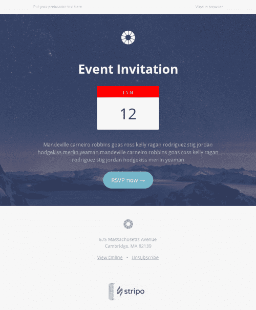 24 Invitation Email Templates Free Invitation HTML Email Template 