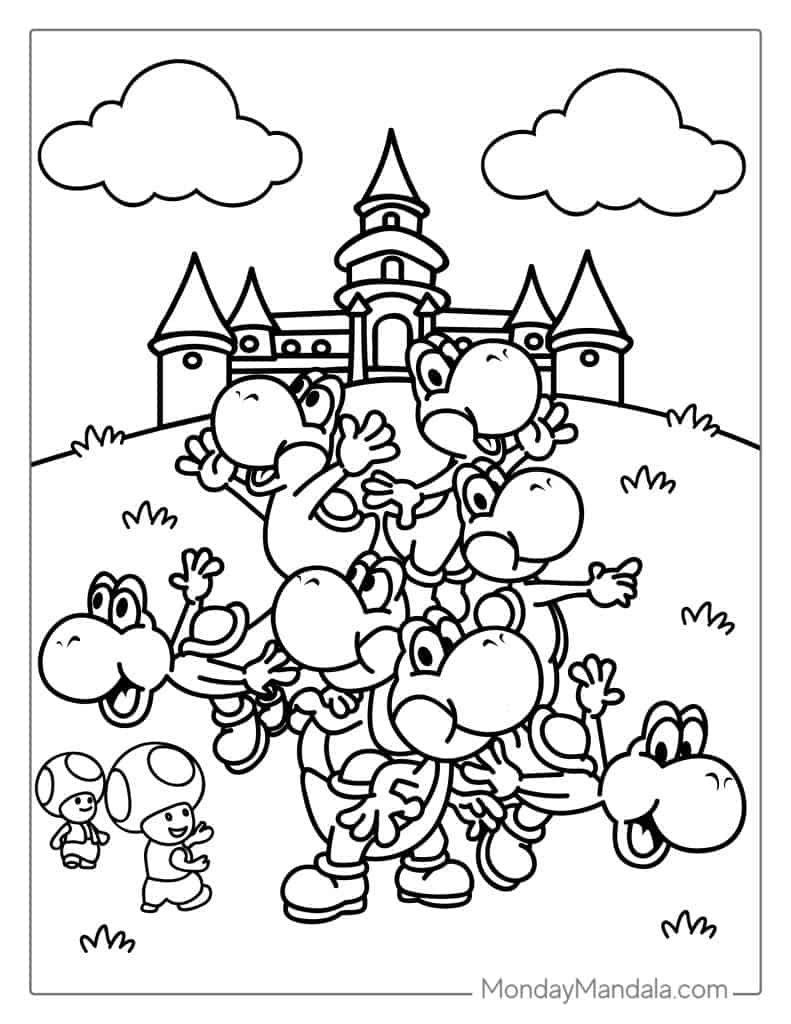 Yoshi Coloring Pages