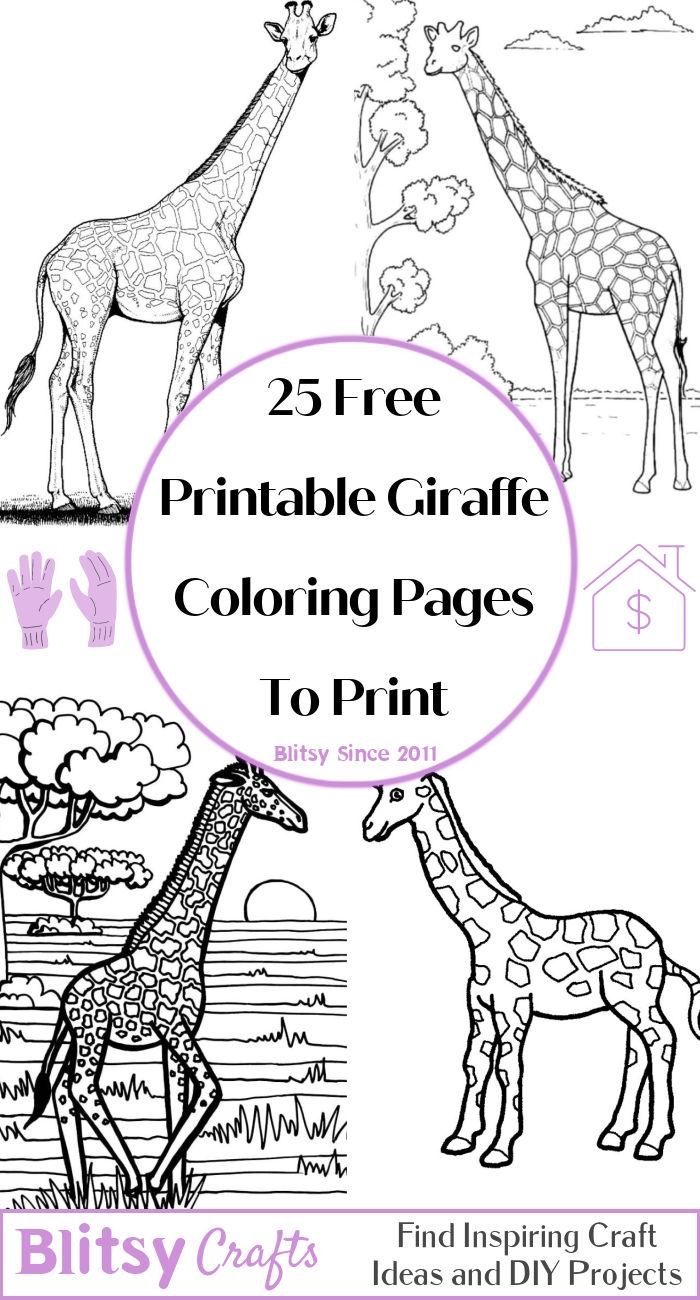 free printable giraffe coloring pages