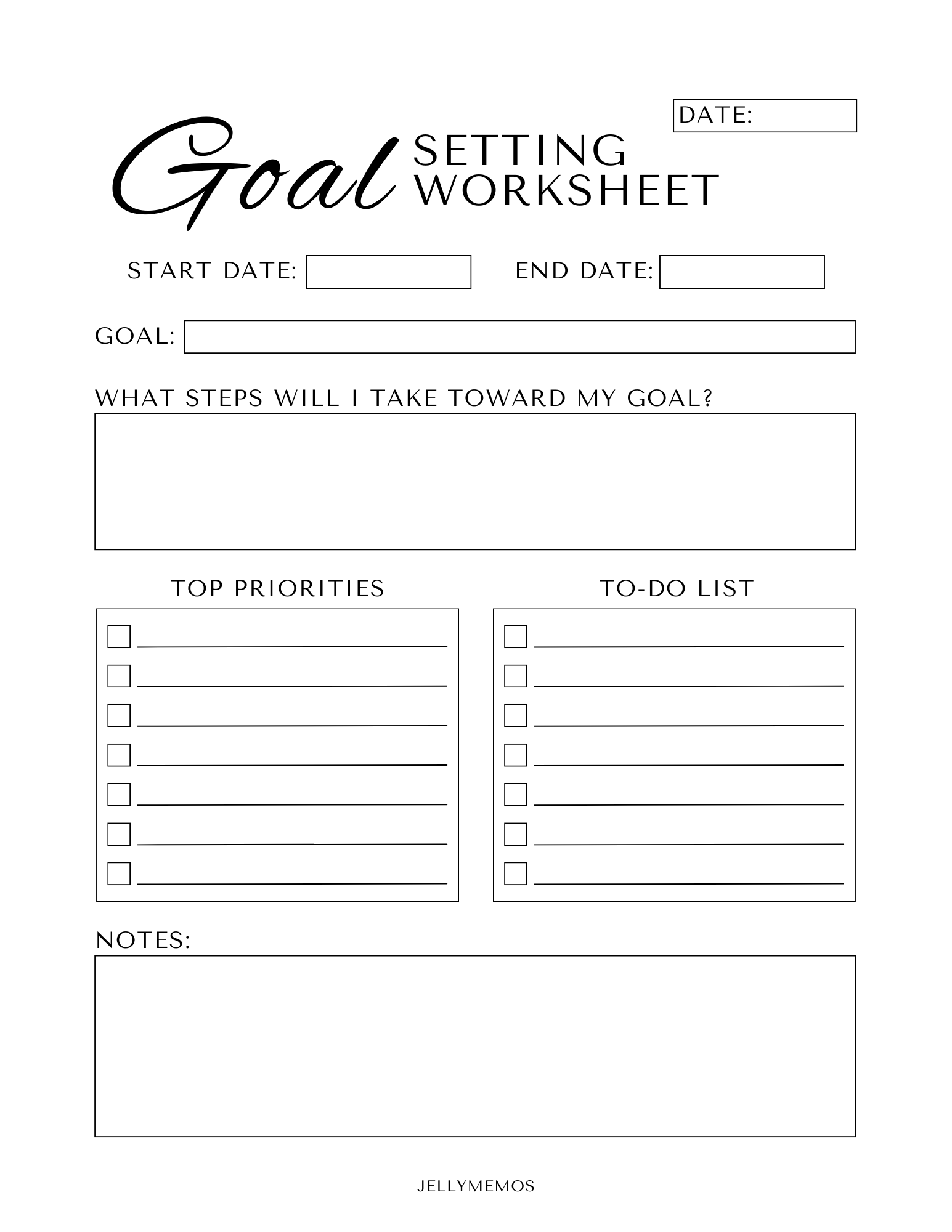 goal setting worksheet for adults pdf