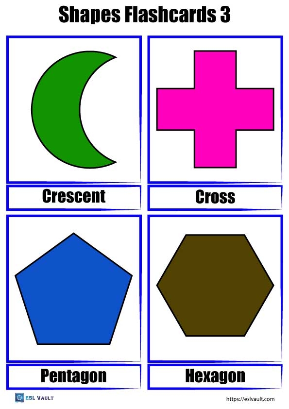 2D Shapes Shapes Flashcards Geometric Shapes Flash Cards 52 OFF