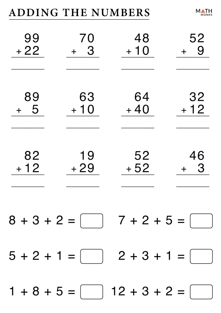 2nd Grade Addition Worksheets With Answer Key