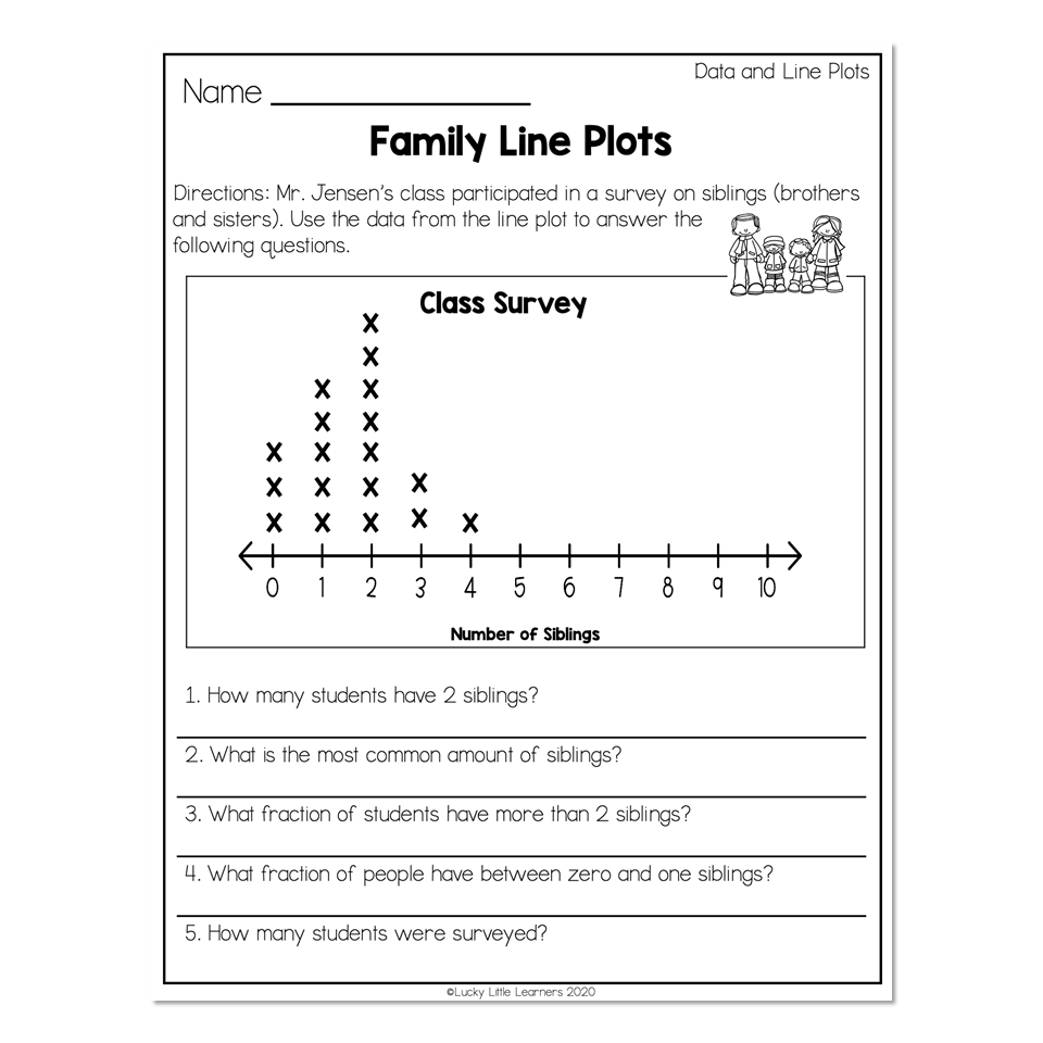 2nd Grade Math Worksheets Data And Graphing Data Line Plots 