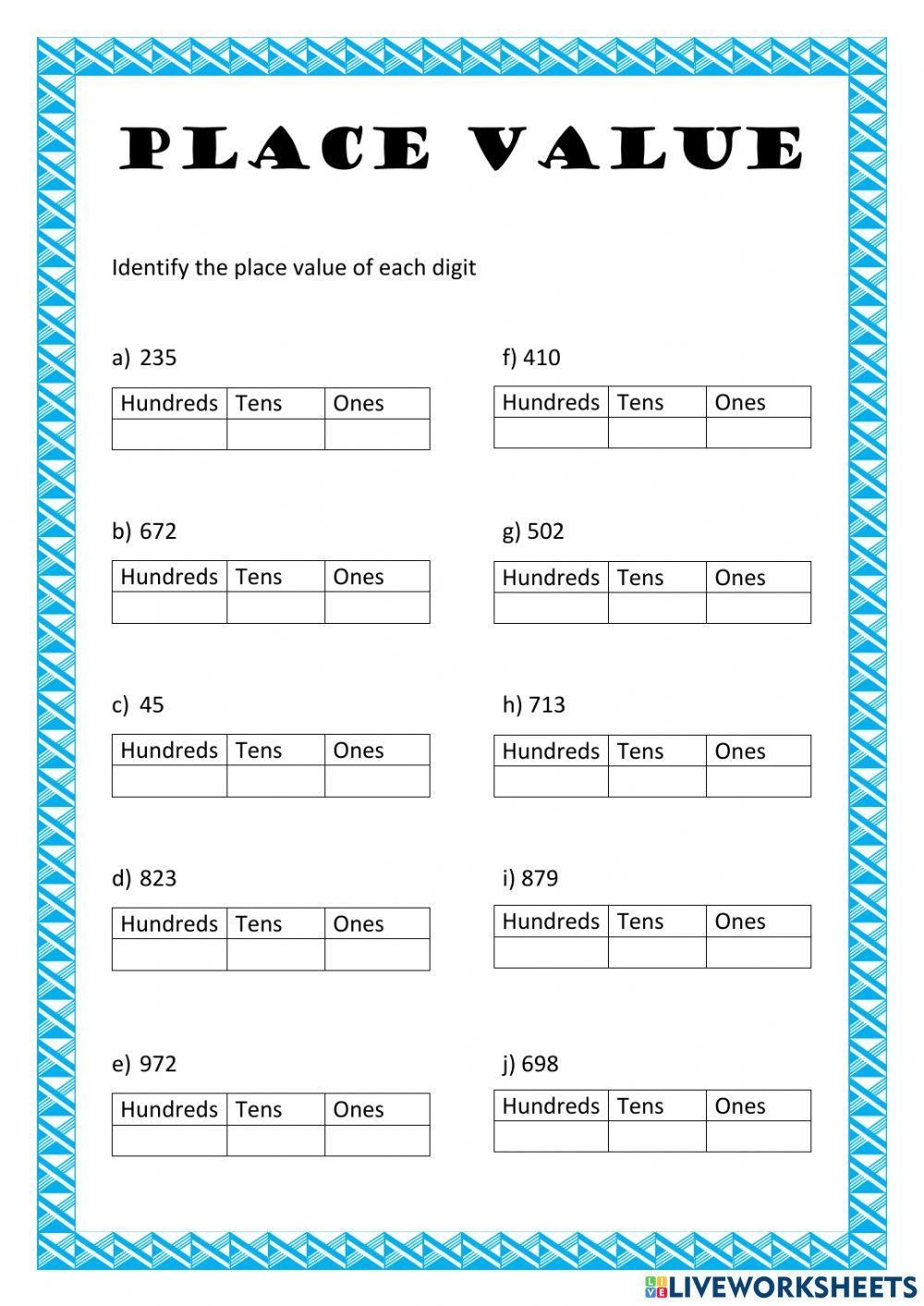 2nd Grade Place Value Worksheets Worksheets Library