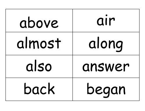 2nd Grade Sight Words Printable Flash Cards