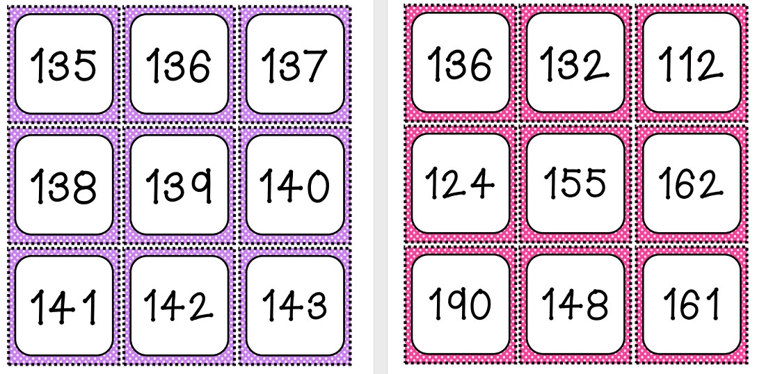 3 digit number cards free printable