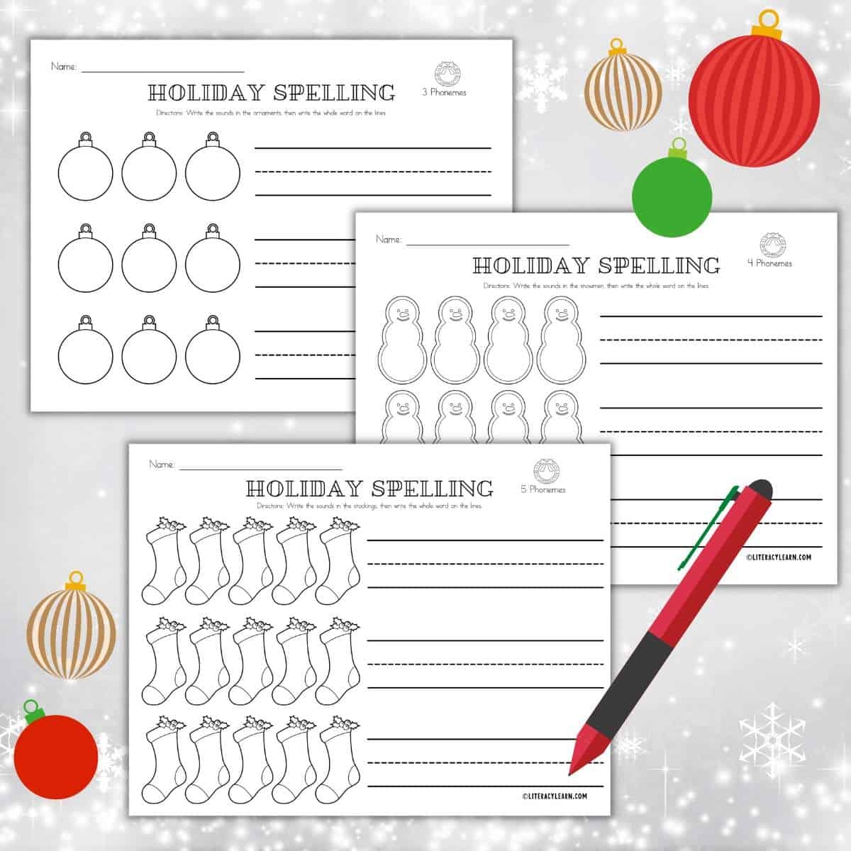 3 Free Holiday Word Mapping Worksheets Literacy Learn