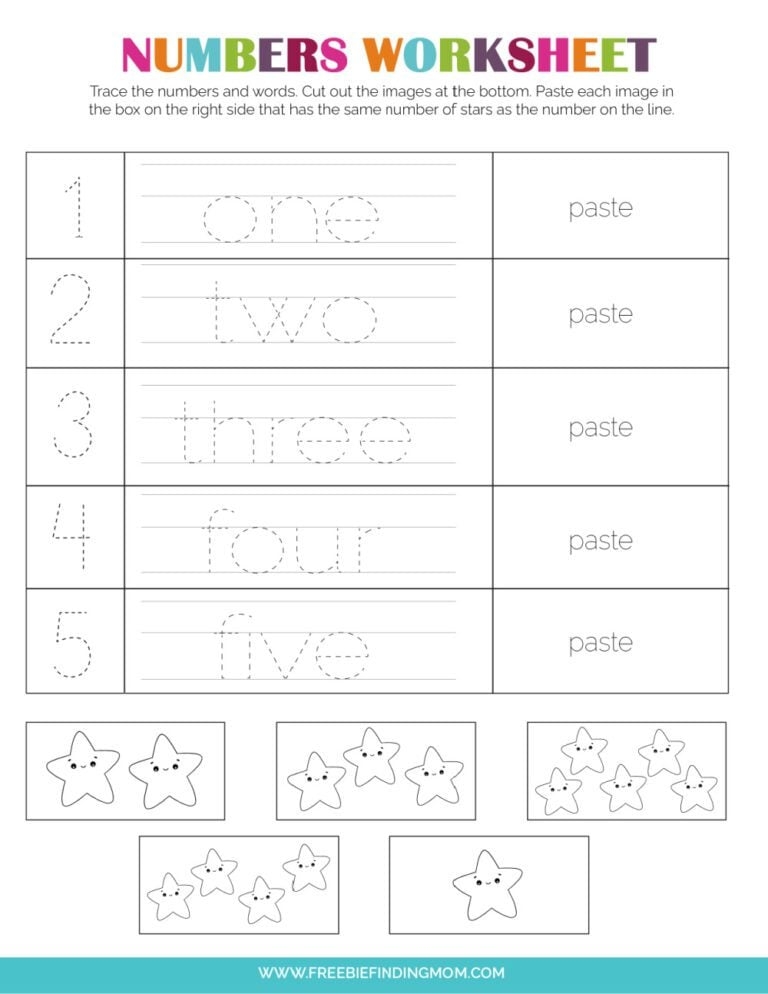 3 Free Preschool Number Worksheets 1 10
